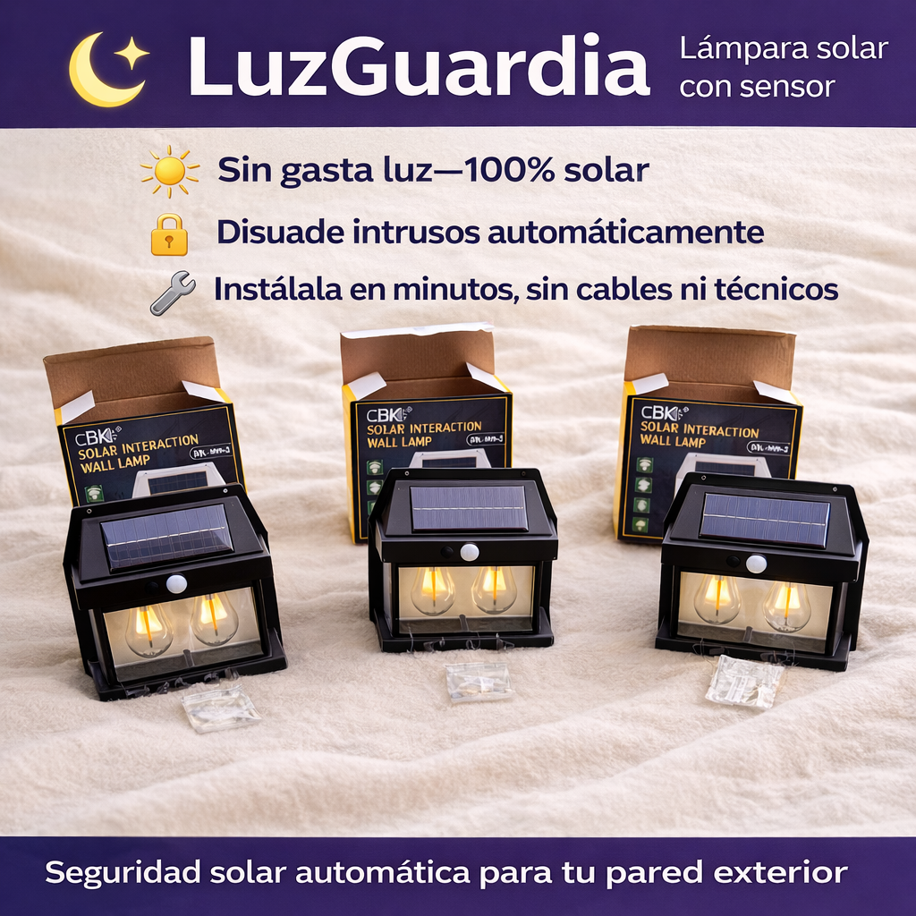 💡LuzGuardia – Lámpara solar con sensor